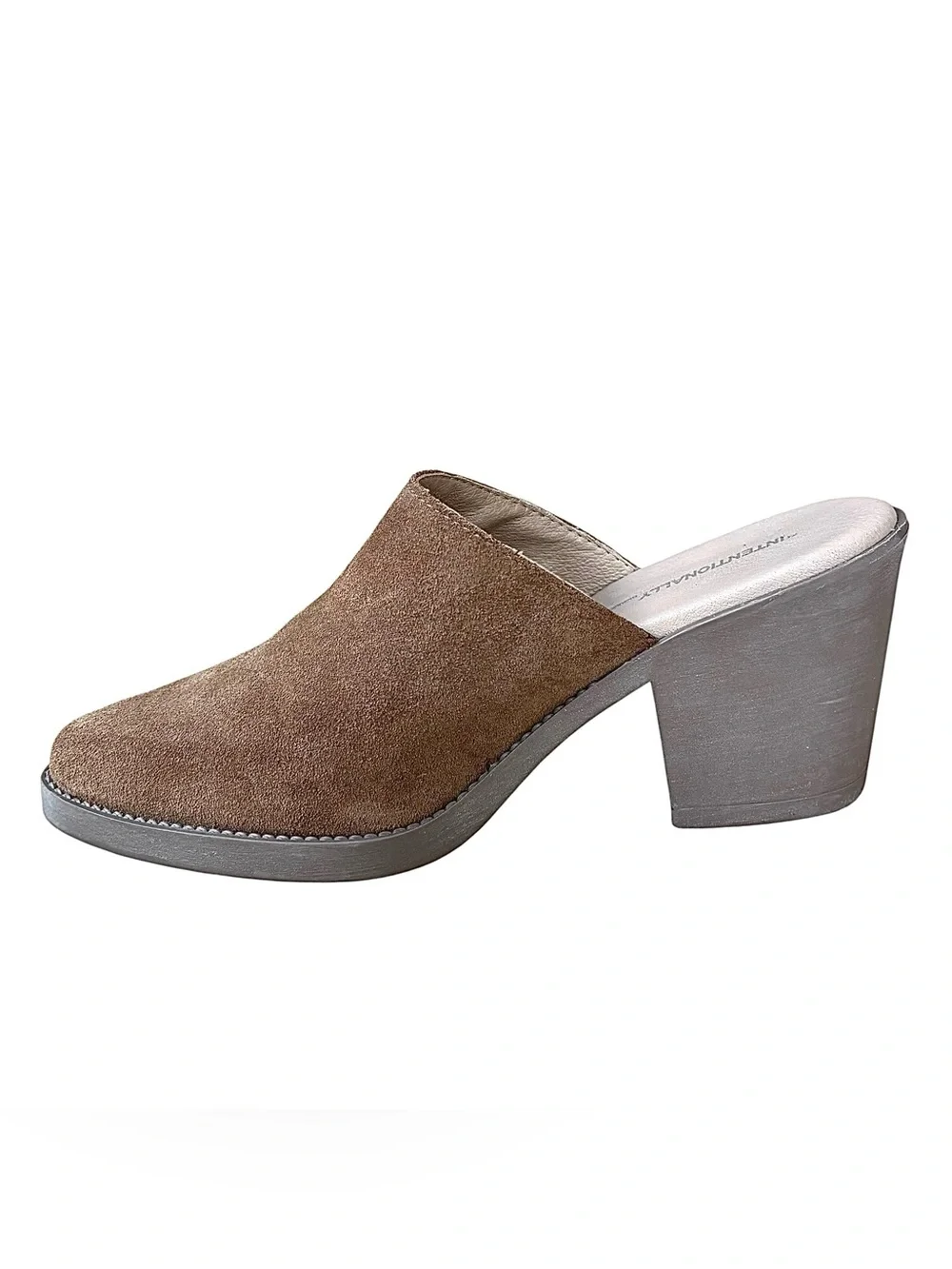 INTENTIONALLY BLANK Natural Suede Mules